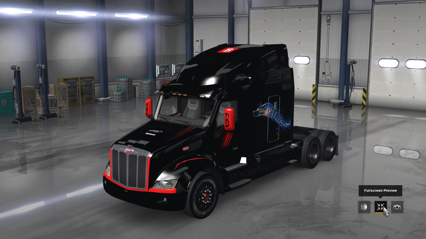 Скин Bitdefender для Peterbilt 579 для American Truck Simulator - Моды для American  Truck Simulator